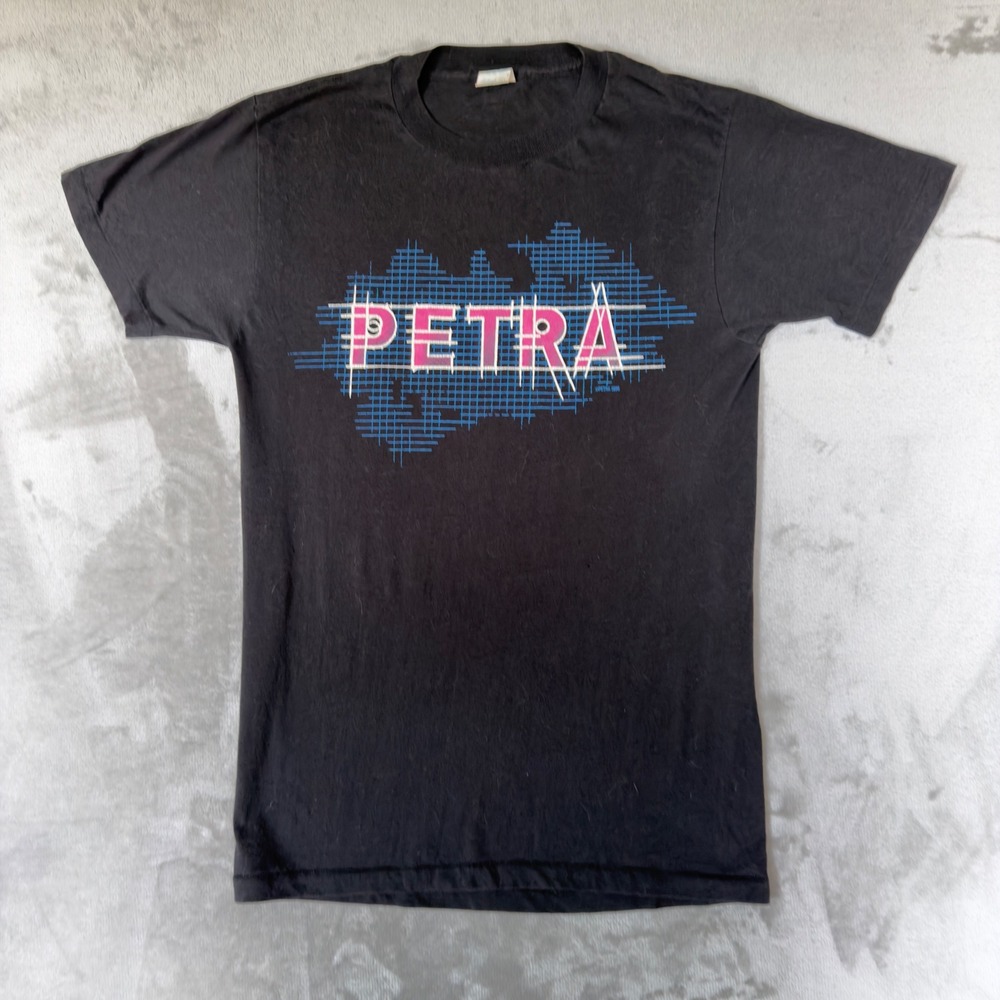 Vintage 1986 Petra Back to the Street Tour‎ Shirt Black Ched by Anvil Large 80s